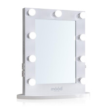 MOOD Hollywood Mirror with Bluetooth Speakers, 2 x Plug & USB sockets, 65cm x 50cm