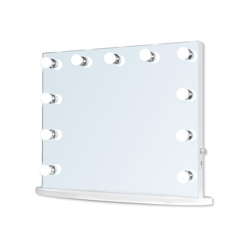 MOOD LED Hollywood Mirror, 2 x Plug & USB Sockets, Dressing Table or ...