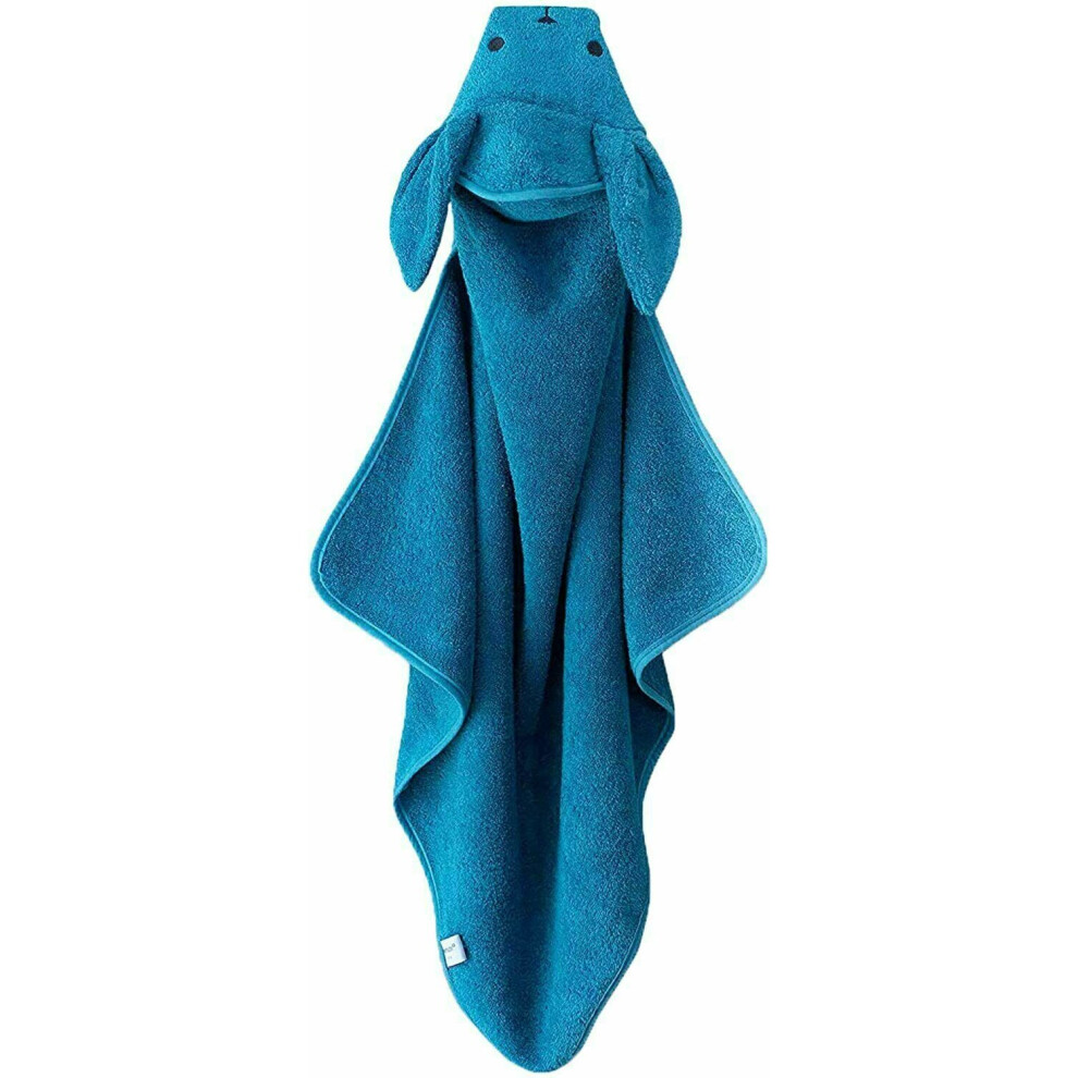 (Petrol Blue) Imperium11 100% Cotton Hooded Bunny Rabbit Unisex Baby Kids Children Towel Wrap