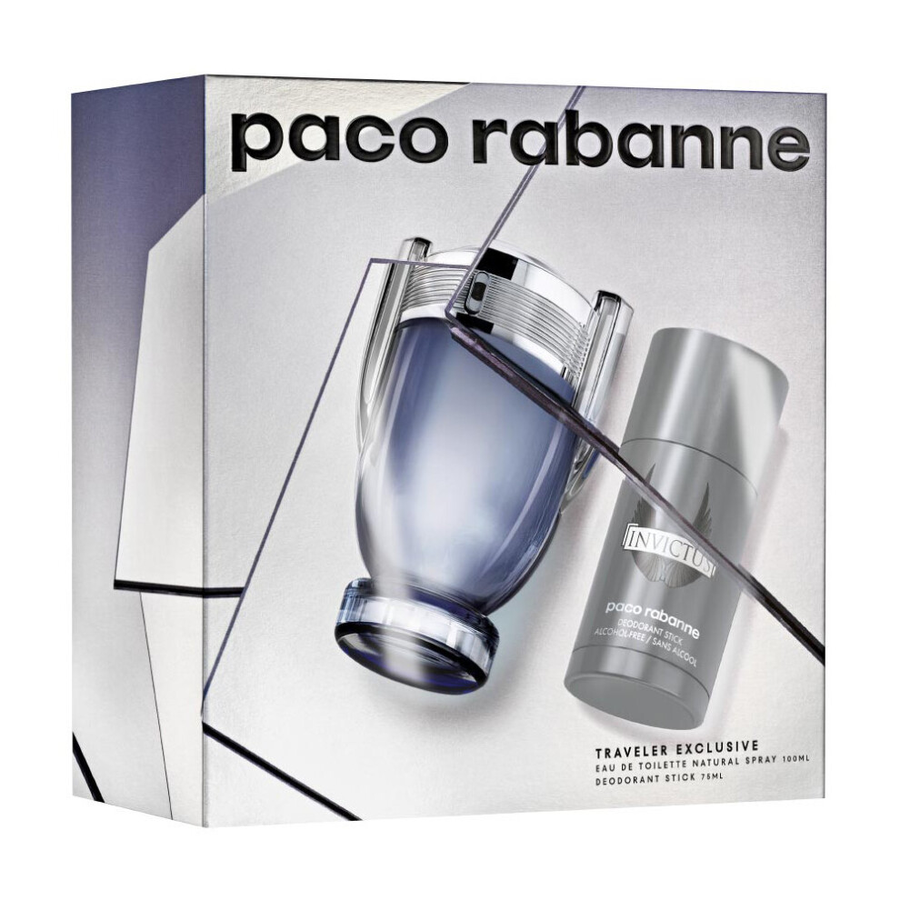 Paco Rabanne Invictus 100Ml Edt Spray & 75Ml Deodorant Stick