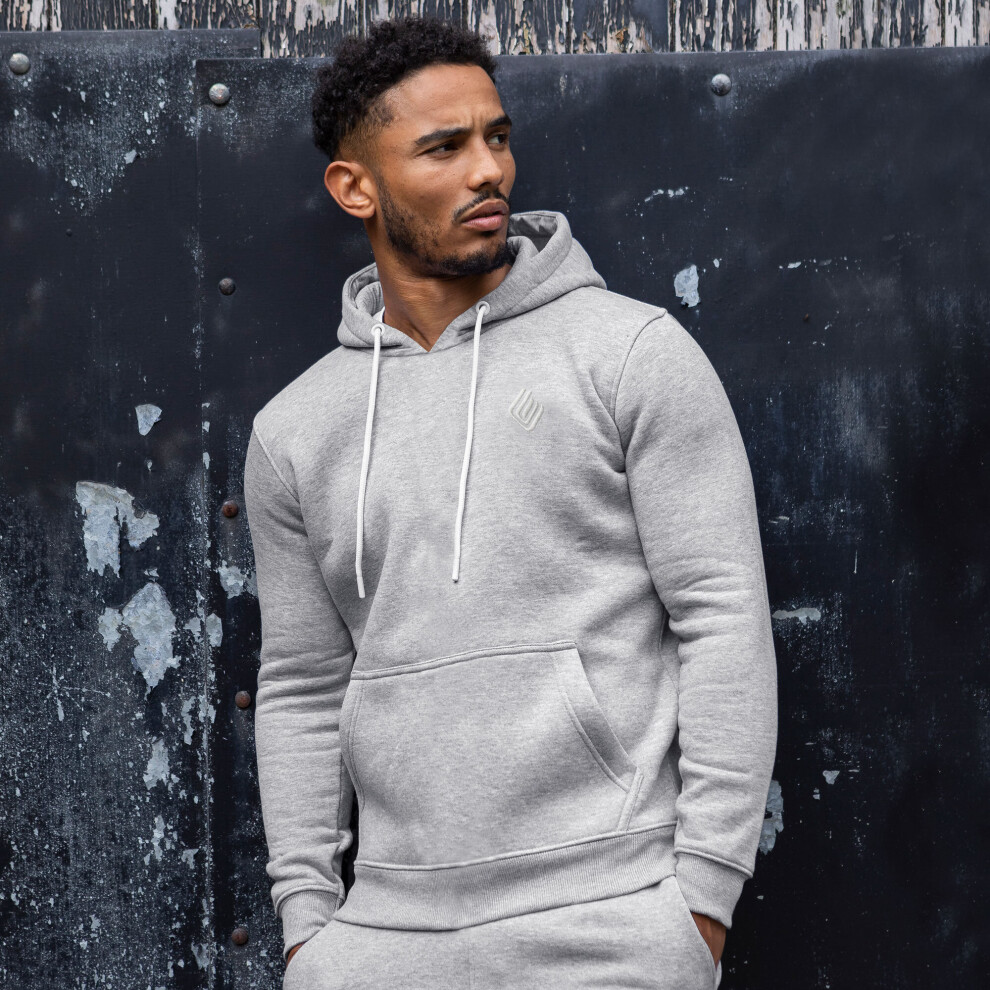 Ze Enzo (, S) Mens Hoodie Enzo Fleece Hoody Hooded Jumper Sweatshirt Grey