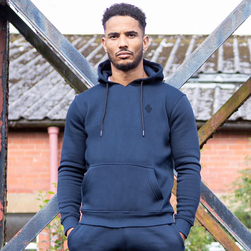 Ze Enzo (, M) Mens Hoodie Enzo Fleece Hoody Hooded Jumper Sweatshirt Blue