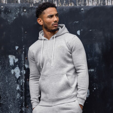 (Grey, L) Mens Hoodie Enzo Fleece Hoody Hooded Jumper Sweatshirt