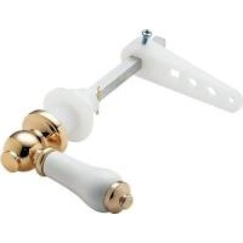 Traditional Toilet Cistern Handle Lever GOLD/CERAMIC Incl Lift Arm