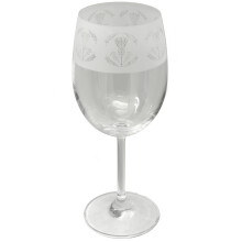Animo Thistle Crystal Wine Glass Hand Decorated Gift Box