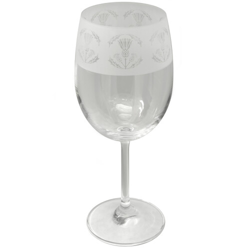 Animo Thistle Crystal Wine Glass Hand Decorated Gift Box