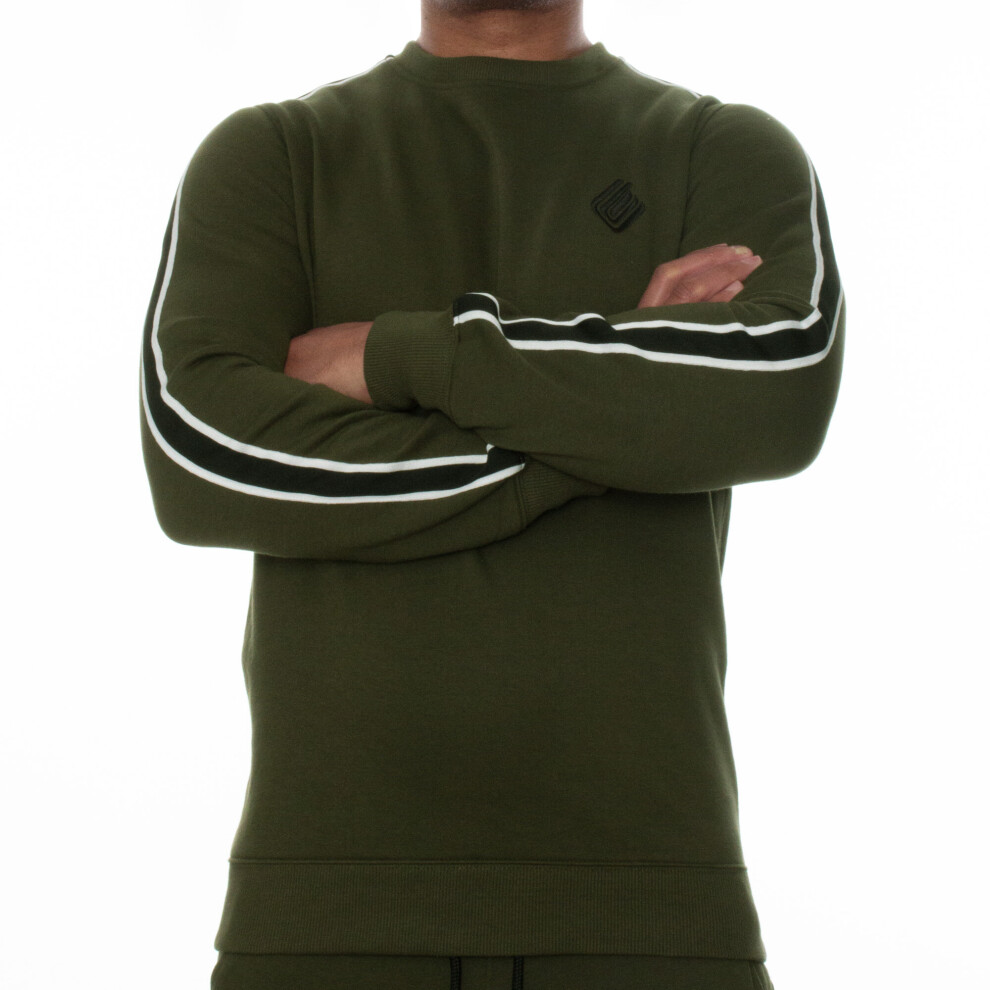 (Green, M) Mens Sweatshirt Enzo Jumper Winter Warm Fleece Sweater 