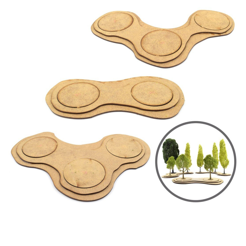 (Mixed - Pack of 3) MDF Tree Bases