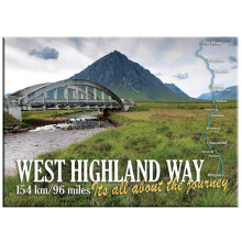 West Highland Way Buachaille Etive Mor Bridge Map Fridge Magnet Metallic