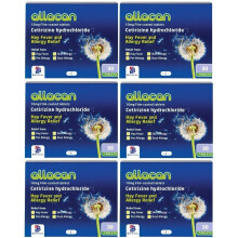 Allacan Cetirizine Hayfever Allergy Tablets - 6-Month Supply (180 tablets, 10 mg) for Adults & 6+ Children, 24-Hour Relief