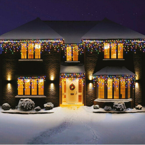 720 LED Snowing Icicle Lights Muti Coloured G-0404