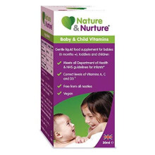 Nature & Nurture Baby & Child Vitamins. The Gentle Liquid multivitamin for Babies, Toddlers and Children. Made in The UK. 60 Doses (Lasting Twice as