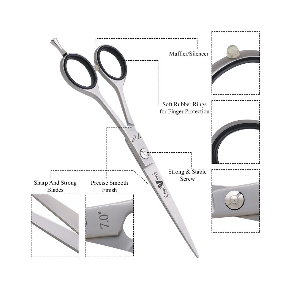 Edward X Jacob Silver Exj - Hairdressing Grooming Hair Cutting Styling Barbers Scissors & Shears - 7"