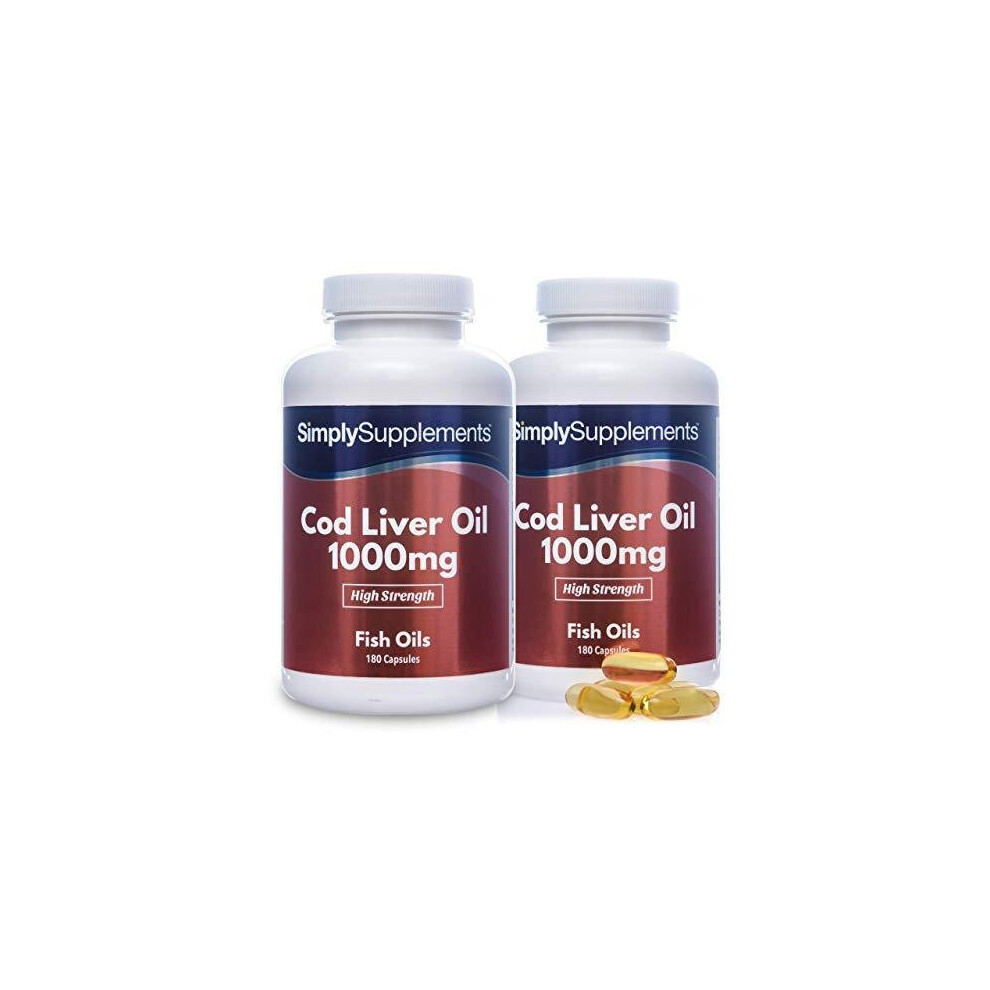 Cod Liver Oil 1000mg | Rich in Omega 3 Fatty Acids | 360 Capsules = Up to Year Supply | Manufactured in The UK