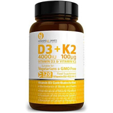 Vitamin D3 4000iu Plus Vitamin K2 100ug 120 High Strength Vegetarian Tablets