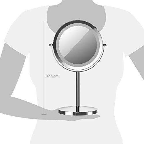 Navaris LED Illuminated Makeup Mirror TwoSided Vanity Mirror with