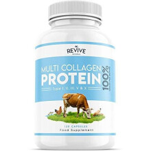 Multi Collagen Protein Capsules - 5 Types of Food Sourced Collagen Peptides - Hydrolysed Grass Fed Bovine, Wild Caught Marine & Free-Range Chicken,