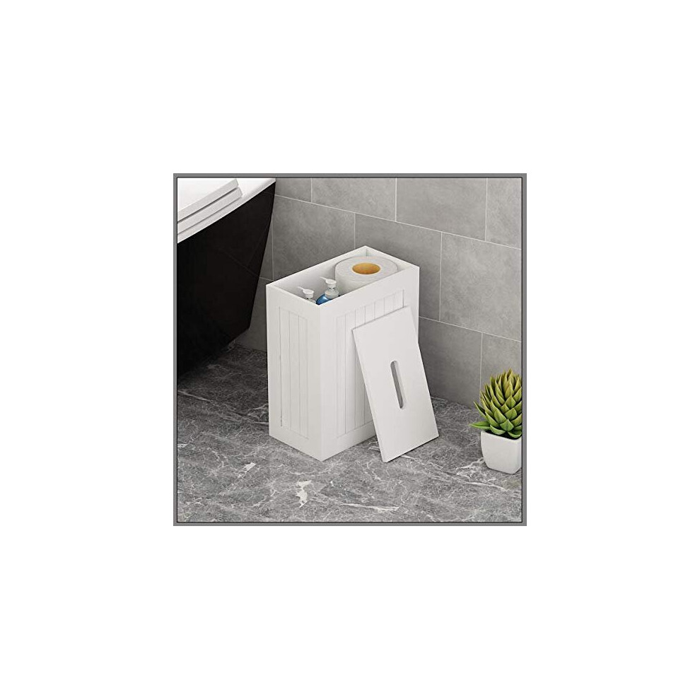 Vencier Shaker Slimline Bathroom Storage Unit,White Wooden Multi-Purpose