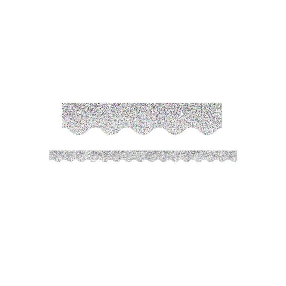 Teacher Created Resources TCR8765-6 Silver Sparkle Scalloped Border - Pack of 6