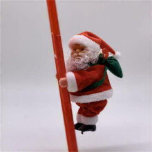 (Red Single Climbing Ladder) Santa Claus Climbing Ladder Electronic DIY Christmas Tree Decoration Doll