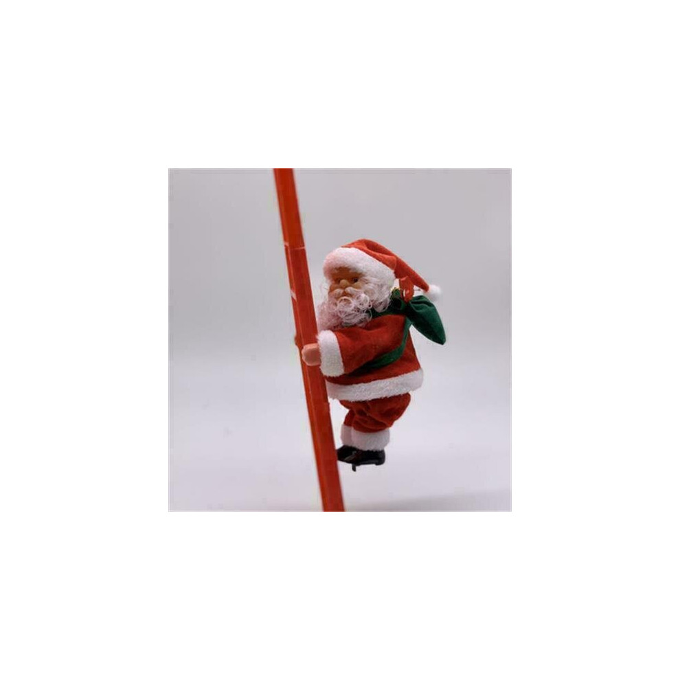 (Red Single Climbing Ladder) Santa Claus Climbing Ladder Electronic DIY Christmas Tree Decoration Doll