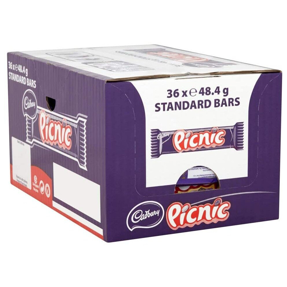 Cadbury Picnic Bar Peanut Caramel & Raisin 48g (Pack of 36)