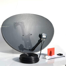 (20 Meter Twin Kit, Black) Viewi 80CM Zone 2 Freesat HDR Satellite Dish DIY Self Installation Kit, Latest Dish with Quad LNB, Coax Cable, Brackets, Bolts, SATELLITE FINDER