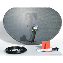 (10 Meter Single RG6 Kit, Black) Viewi 80CM Zone 2 Freesat HDR Satellite Dish DIY Self Installation Kit, Latest Dish with Quad LNB, Coax Cable, Brackets, Bolts, SATELLITE FINDER