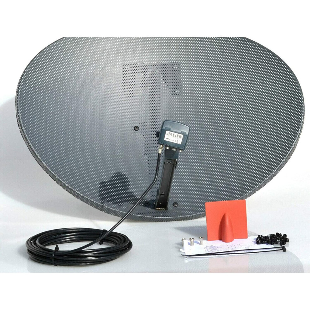 (10 Meter Single RG6 Kit, Black) Viewi 80CM Zone 2 Freesat HDR Satellite Dish DIY Self Installation Kit, Latest Dish with Quad LNB, Coax Cable, Brackets, Bolts, SATELLITE FINDER