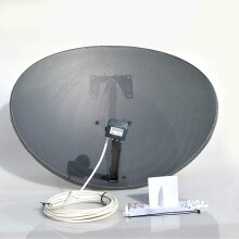 (30 Meter Single RG6 Kit, White) Viewi 80CM Zone 2 Freesat HDR Satellite Dish DIY Self Installation Kit, Latest Dish with Quad LNB, Coax Cable, Brackets, Bolts, SATELLITE FINDER