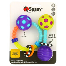 Sassy, Mijn eerste Bend & Flex-ratelset, 0+ maanden, 2-delige set