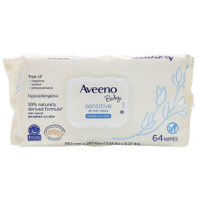 Aveeno, Baby, Sensitive, All Over Wipes, 64 Wipes