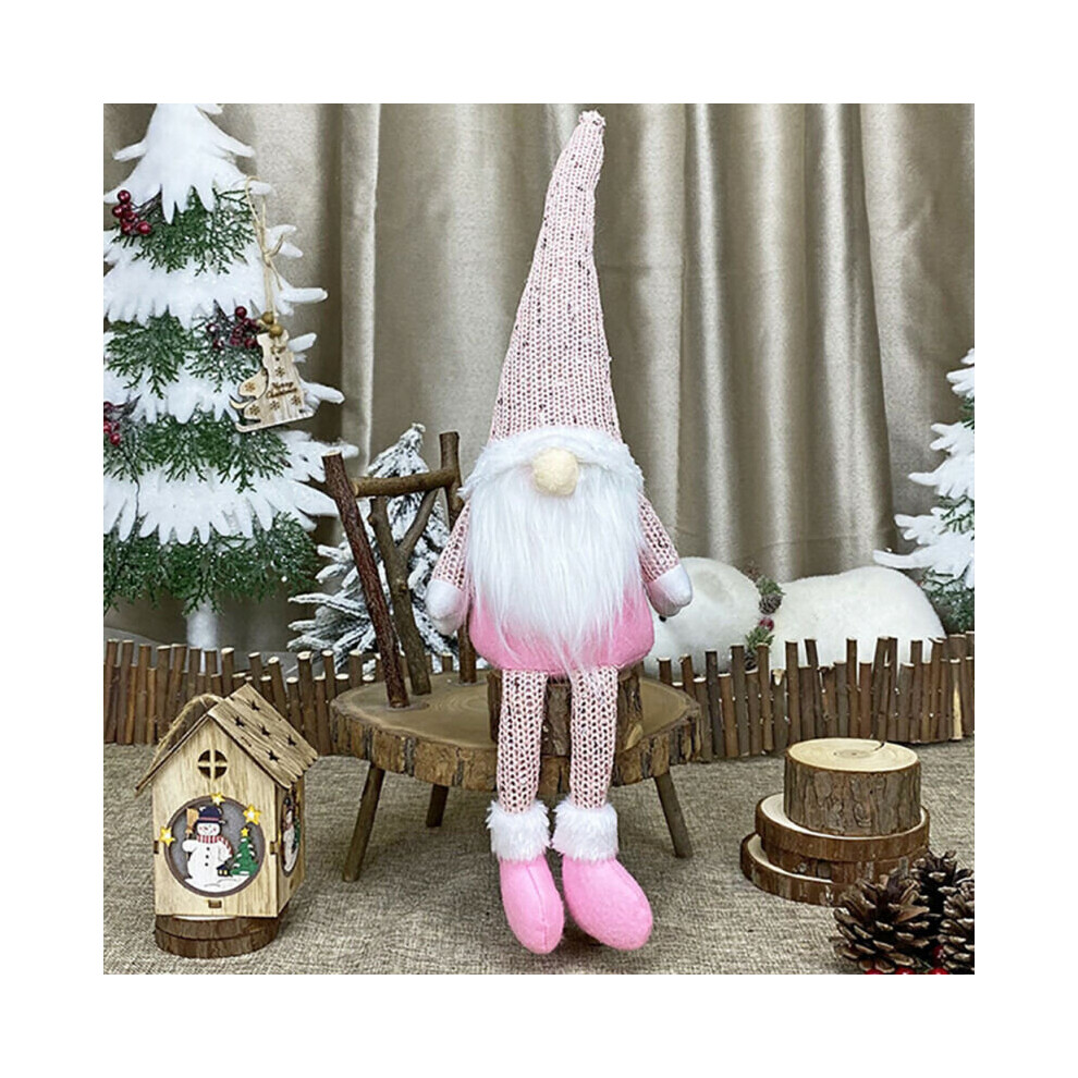 (Pink) Xmas Sparkly Santa Gnomes Gonks Doll Toy Decor Christmas Decorations Kids Gifts Pink