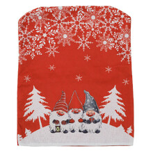 (Red, 4Pcs) 1/2/4 PCS Christmas Chair Covers Santa Claus Chair Cap Seat Back Snowflake Home
