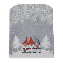 (Grey, 4Pcs) 1/2/4 PCS Christmas Chair Covers Santa Claus Chair Cap Seat Back Snowflake Home