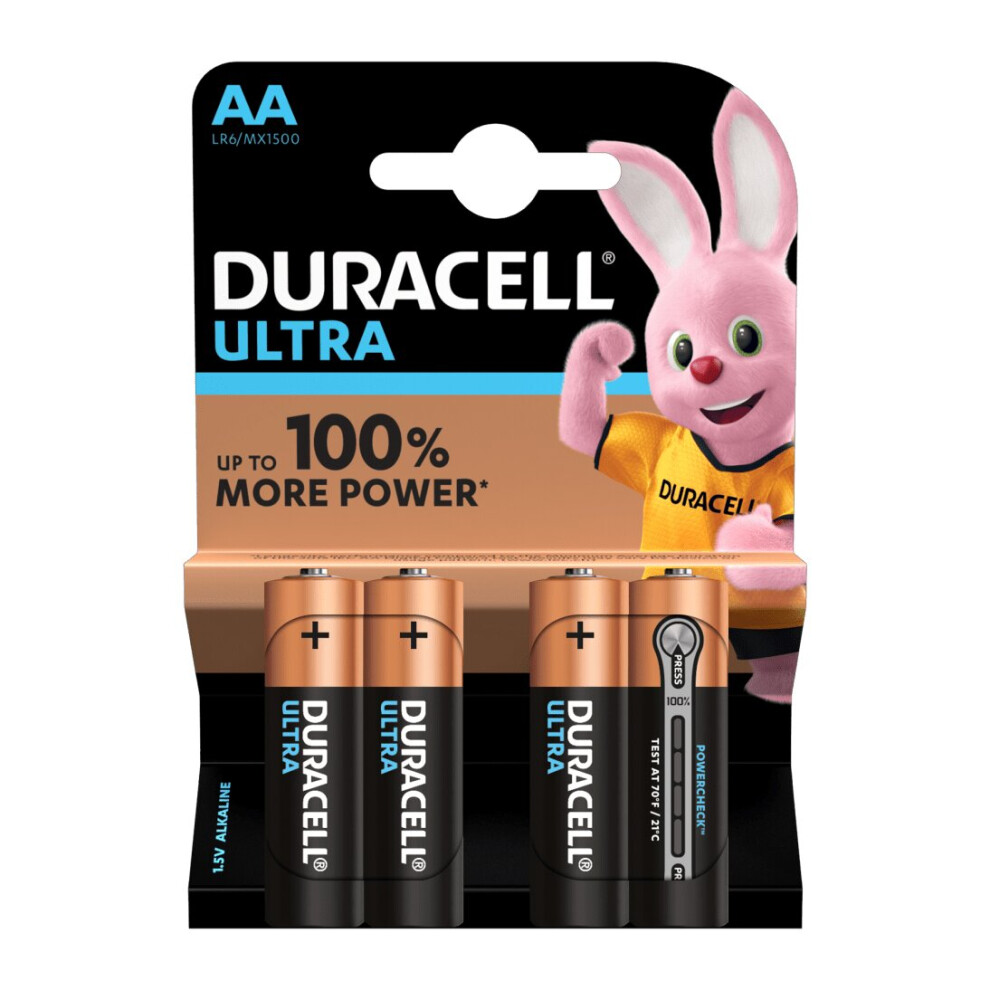 DURACELL LR6/MX1500 Ultra Power AA Alkaline Batteries, up to 100% more power