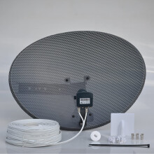 (15 Meter Kit, White) Viewi Freesat HDR Satellite Dish DIY Self Installation Kit, Latest Dish with Quad LNB, Twin Coax Cable all necessary Brackets,Bolts & SATELLITE FINDER