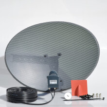 (5 Meter Kit, Black) Viewi Freesat HDR Satellite Dish DIY Self Installation Kit, Latest Dish with Quad LNB, Twin Coax Cable all necessary Brackets,Bolts & SATELLITE FINDER