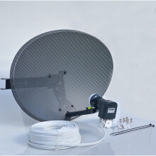(5 Meter Kit, White) Viewi Freesat HDR Satellite Dish DIY Self Installation Kit, Latest Dish with Quad LNB, Twin Coax Cable all necessary Brackets,Bolts & SATELLITE FINDER
