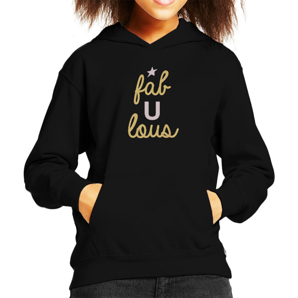 (9-11 Years, Black) Strictly Come Dancing Fab U Lous Glitter Print Kid's Hooded Sweatshirt