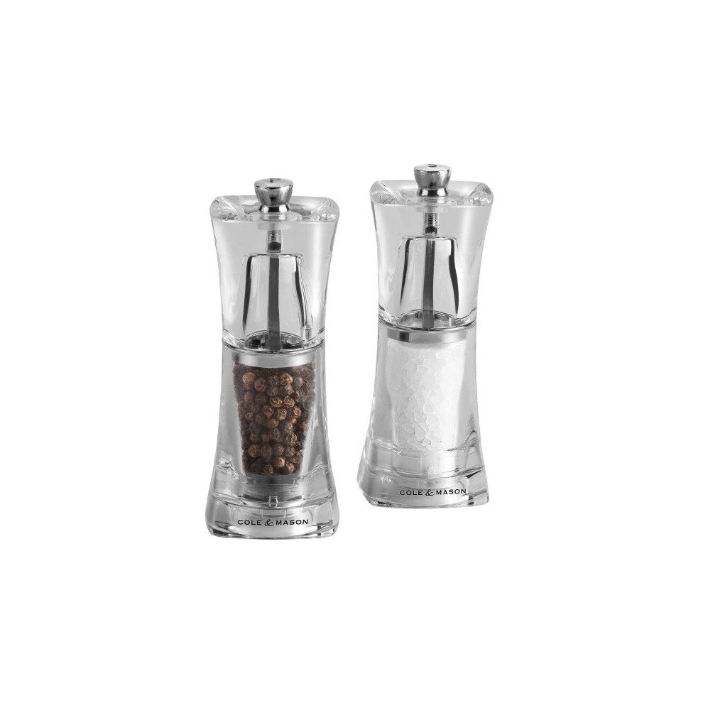 Cole & Mason Small Clear Crystal Precision+ Salt & Pepper Mill Gift