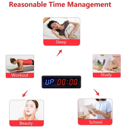 BTBSIGN LED Interval Timer Count Down/Up Clock Stopwatch with Remote 1