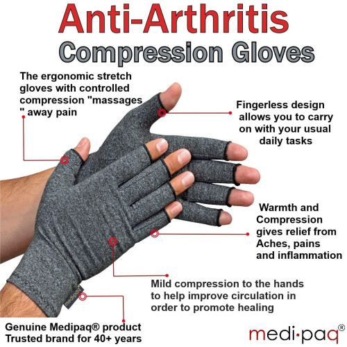Anti Arthritis Gloves Pair Fingerless Gloves for Arthritis 1