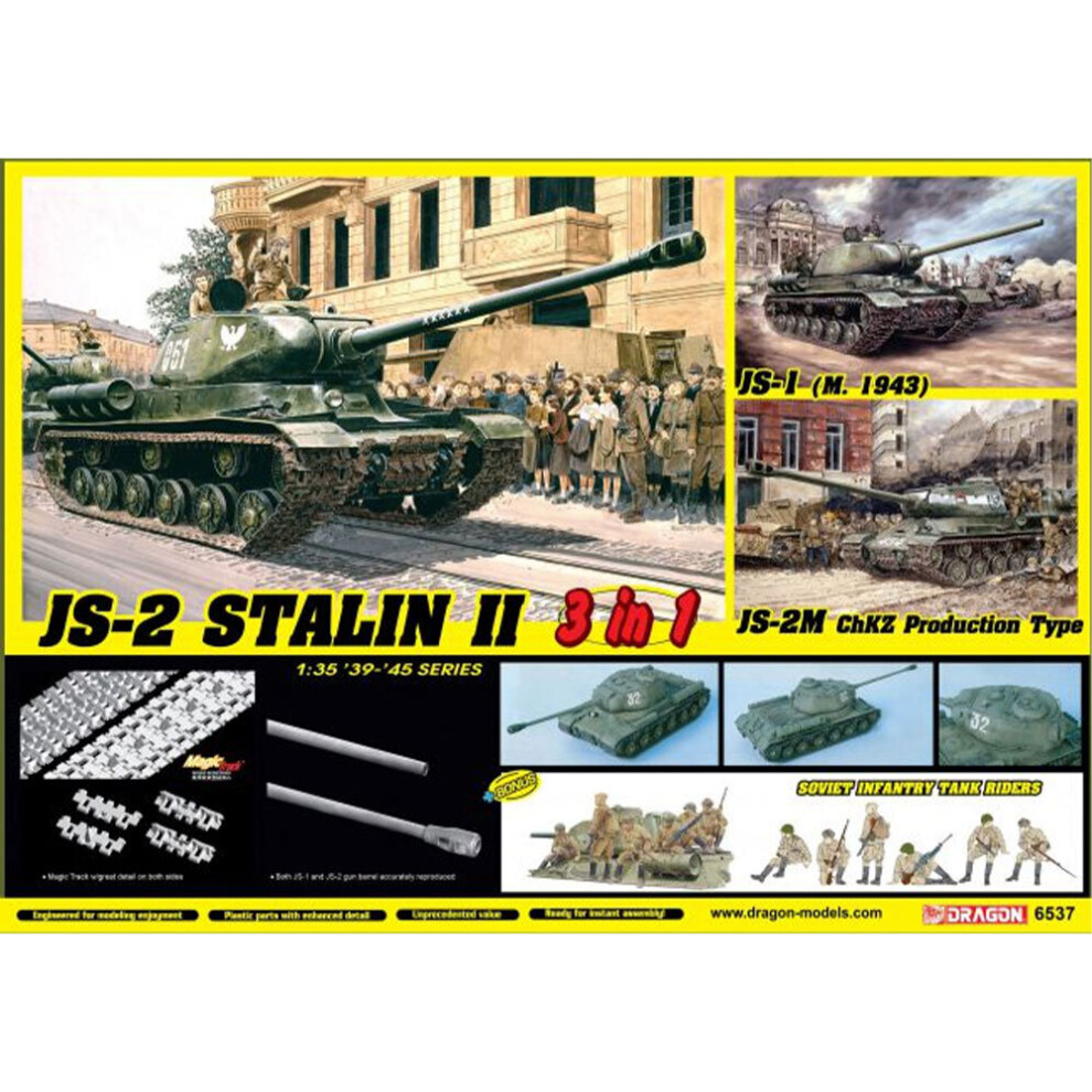 Dragon 6537 Jsd-2 Stalin Ii & Soviet Infantry Tank Riders 1:35 Plastic Model Kit