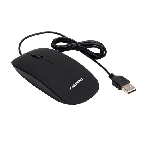 Wired Usb Optical Mouse For Pc Laptop Computer MAC WINDOWS LINUX Scroll Wheel Black Mice 1