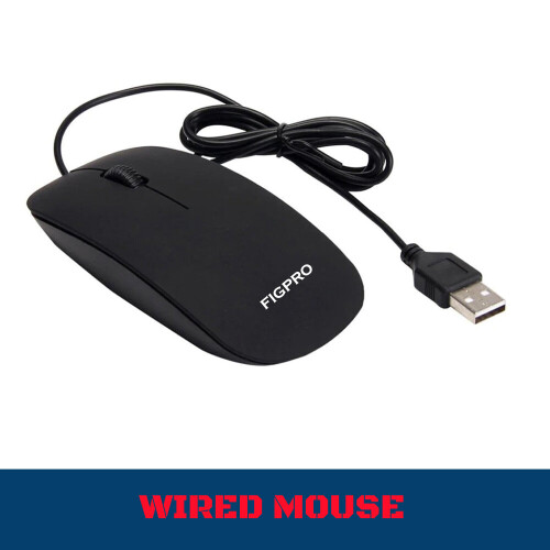 Wired Usb Optical Mouse For Pc Laptop Computer MAC WINDOWS LINUX Scroll Wheel Black Mice 2