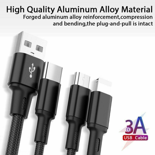 Fast Universal 3 in1 Multi USB Charger Charging Sync Cable iPhone 2