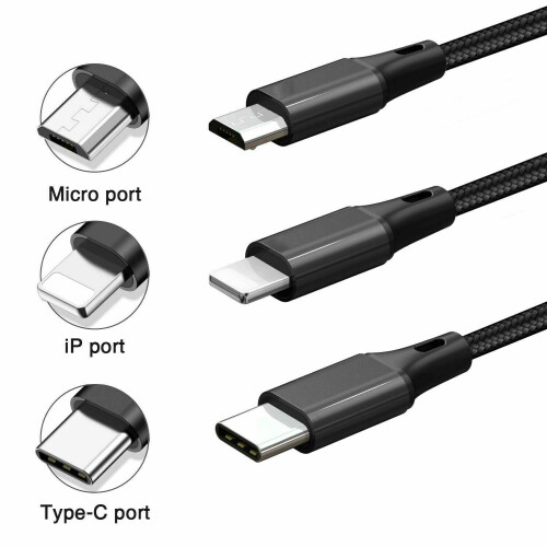 Fast Universal 3 in1 Multi USB Charger Charging Sync Cable iPhone 1