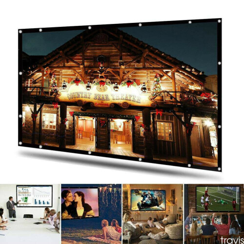 (120 inch) Matte White Projector Screen | 16:9 Home Cinema Screen 2