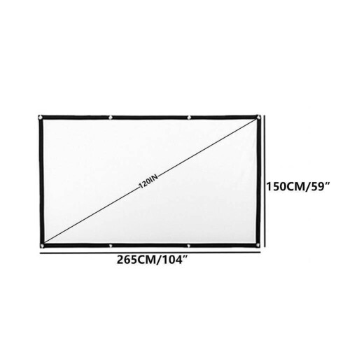 (120 inch) Matte White Projector Screen | 16:9 Home Cinema Screen 1